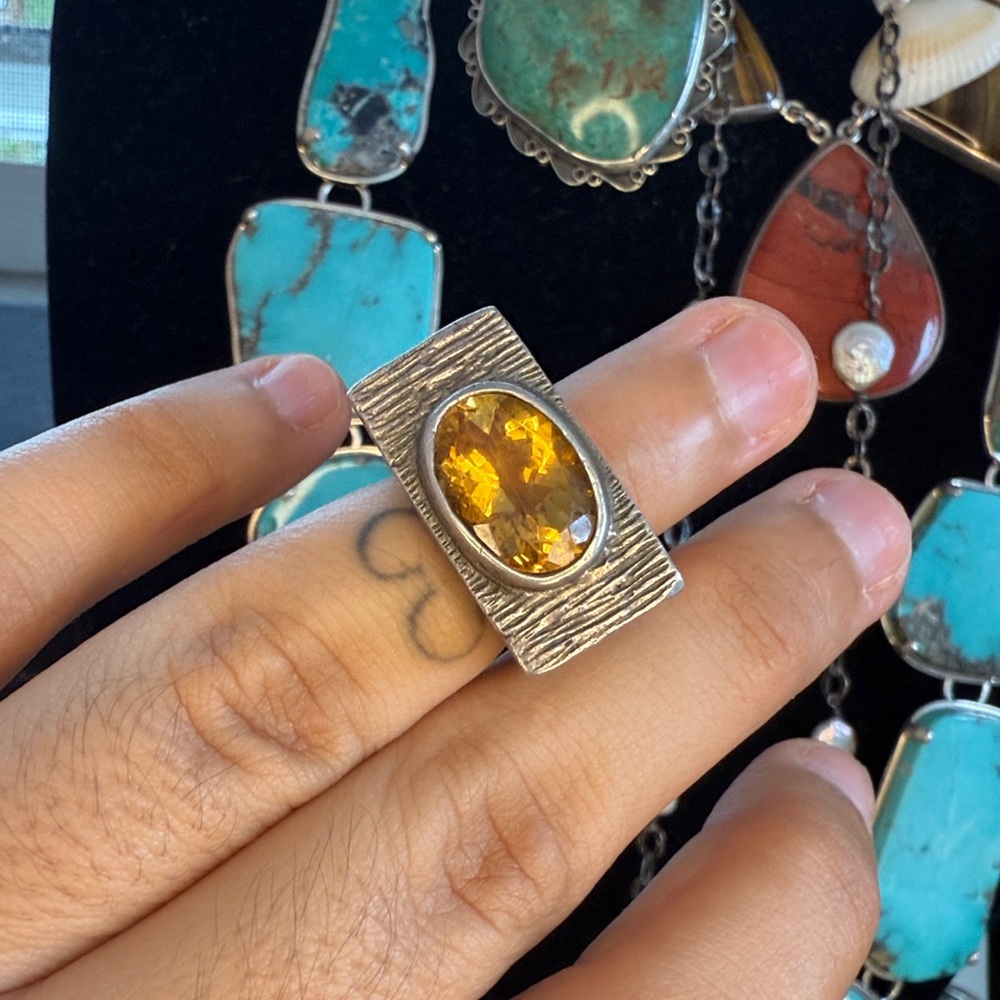 Citrine Sterling Versani Ring Size 5